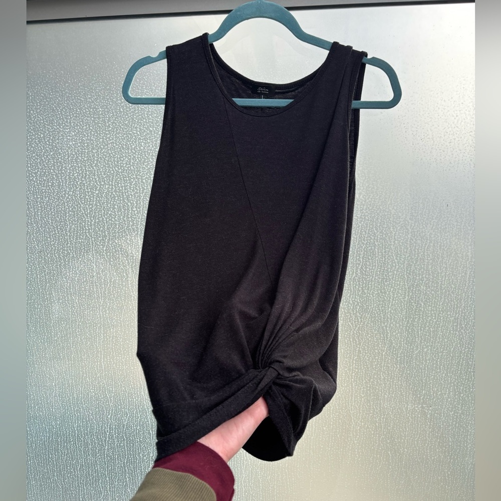 Storm | Black Sleeveless Knot Top - Picture 2 of 3